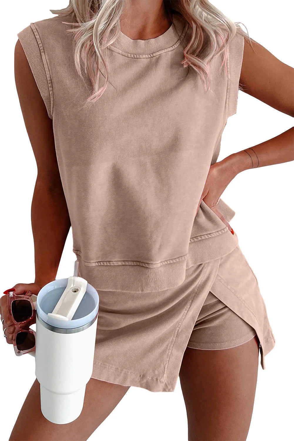 High Waist Skirt Shorts Suit