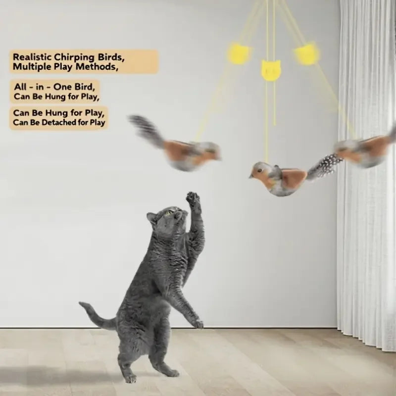 Interactive Flapping Sparrow Cat Toy