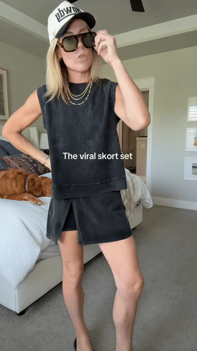 High Waist Skirt Shorts Suit